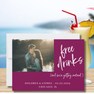 Wine Red Couple Photo Wedding Save the date