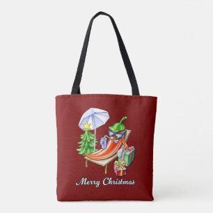 Wine Red Funny Merry Christmas Pepper Tote Bag