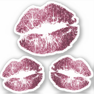 Wine Red Glitter Lips - Kiss-Cut