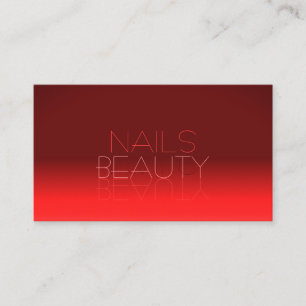 Wine Red Gradient Chic Mirror Font Classic Modern Business Card