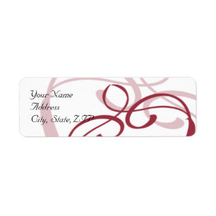 Wine Red Handdrawn Heart Return Address