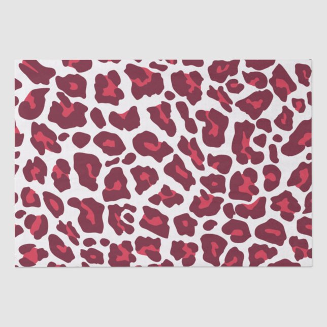 Wine Red Leopard Pattern Tissue Paper (Front)
