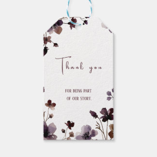 Wine Red Plum Mauve Fall Floral Wedding Gift Tags
