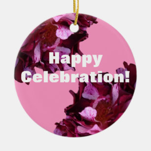 Wine Red Roses Custom Circle Ornament