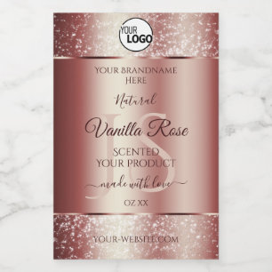 Wine Red Soft Glitter Product Labels Monogram Logo