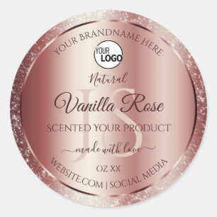 Wine Red Soft Glitter Product Labels Monogram Logo