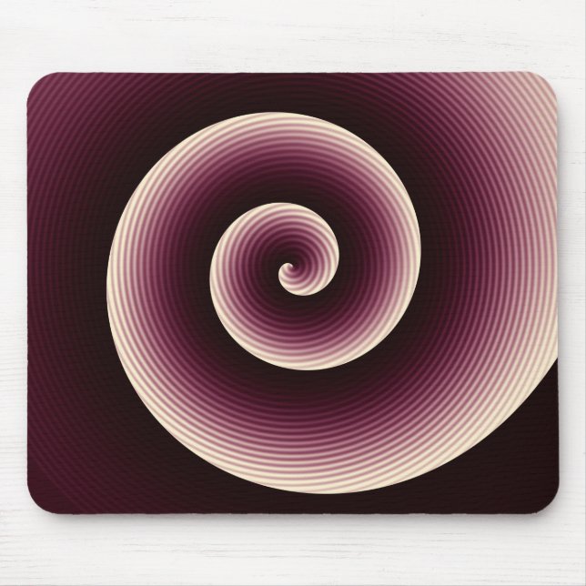 Wine Red Spiral Pattern Mouse Mat (Front)