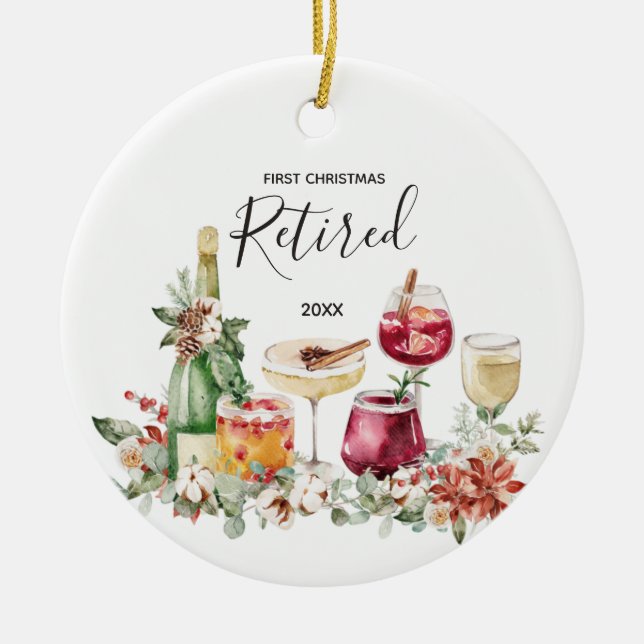 Wine Retired First Christmas Ornament (Front)