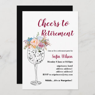 Wine retirement party invitation