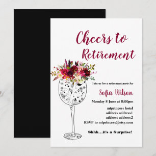 Wine retirement party invitation
