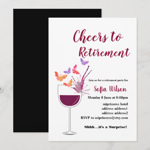Wine retirement party invitation