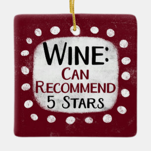 Wine Review 5 Stars Ornament