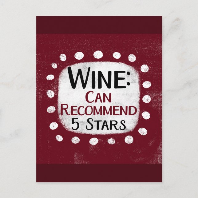 Wine Review 5 Stars Postcard (Front)