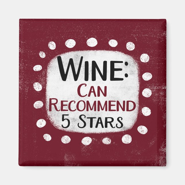 Wine Review 5 Stars Refrigerator Magnet (Front)