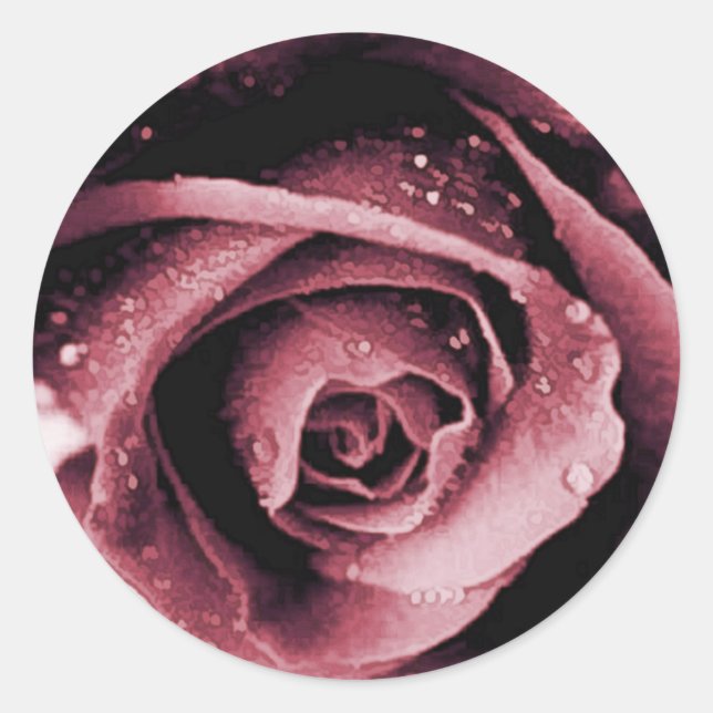 Wine Rose Envelope Seal Sticker (Front)