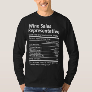 Wine Sales Representative Nutrition Factors Job I T-Shirt