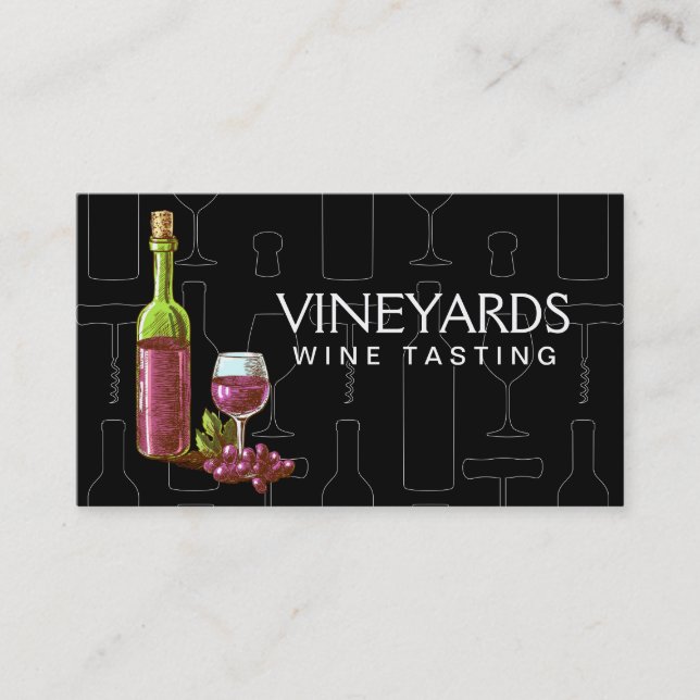 Wine Set | Bottle and Glass Business Card (Front)