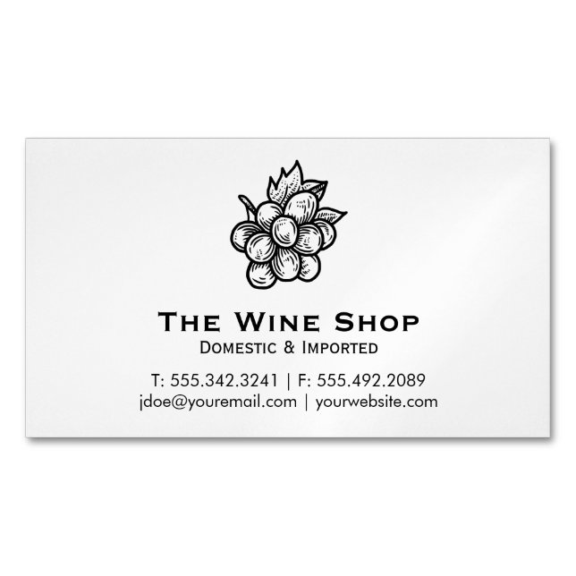 Wine Shop Magnetic Business Card (Front)