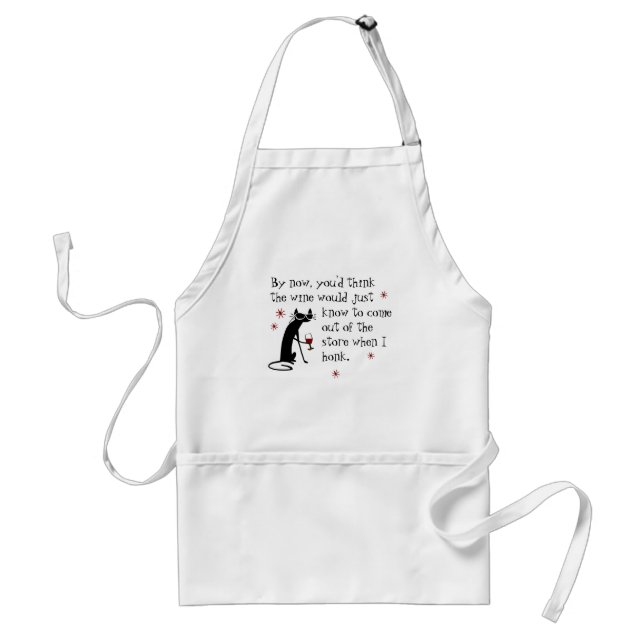 Wine Should Know Funny Quote with Black Cat Standard Apron (Front)