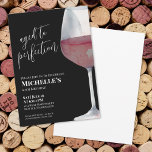 Wine Simple Sixty 60th Birthday Party Invitation<br><div class="desc">Elegant Red Wine Simple Sixty 60th Birthday Party Invitation. Celebrate sixty years in style with this modern twist on a classic invitation. The design features a large watercolor red and grey wine glass on the right side, set against a sleek black background. The phrase "Aged to Perfection" appears at the...</div>