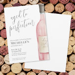 Wine Simple Sixty 60th Birthday Party Invitation<br><div class="desc">Sophisticated Wine Simple Sixty 60th Birthday Party Invitation. Mark sixty years with this timeless and elegant invitation, featuring a large watercolor pink and grey wine bottle on the right side for a contemporary touch. "Aged to Perfection" is elegantly displayed at the top in script typography, with a classic serif font...</div>