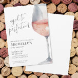 Wine Simple Sixty 60th Birthday Party Invitation<br><div class="desc">Wine Simple Pink And White Sixty 60th Birthday Party Invitation. Celebrate sixty years of life with this classic and elegant invitation featuring a large watercolor pink and grey wine glass on the right side, giving it a modern twist. The top of the invitation reads "Aged to Perfection" in script typography,...</div>