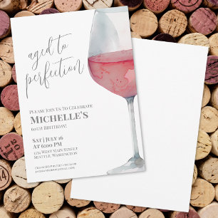 Wine Simple Sixty 60th Birthday Party Invitation