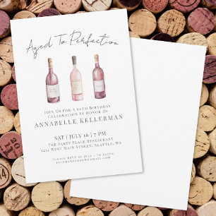 Wine Simple Sixty 60th Birthday Party Invitation
