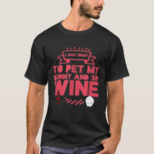 Wine Sip Bunny  Animal  Men Women T-Shirt