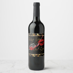 Wine Sips and Red Lips -  Marble Label
