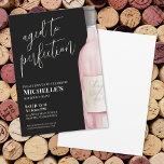 Wine Sixty 60th Birthday Party Invitation<br><div class="desc">Sophisticated Wine Simple Sixty 60th Birthday Party Invitation. Mark sixty years with this timeless and elegant invitation, featuring a large watercolor pink and grey wine bottle on the right side for a contemporary touch. "Aged to Perfection" is elegantly displayed at the top in script typography, with a classic serif font...</div>