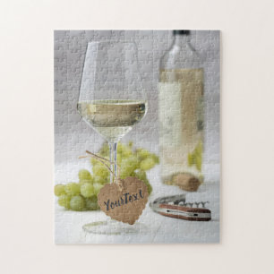 Wine Sommelier Vine Lover Bottle Grape Design Jigsaw Puzzle