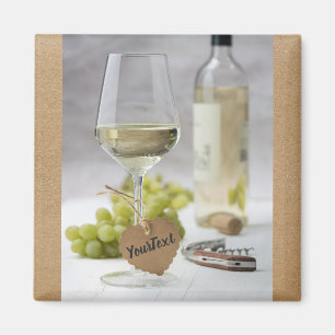 Wine Sommelier Vine Lover Bottle Grape Design Magnet