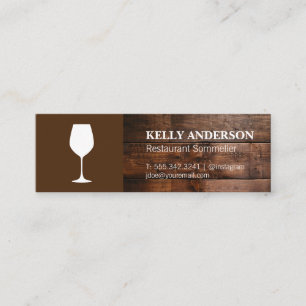 Wine Sommelier   Wood Mini Business Card