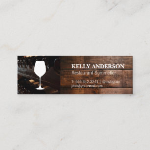 Wine Sommelier   Wood Mini Business Card
