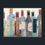 Wine & Spirits Postcard<br><div class="desc">Wine & Spirit II by Samuel Dixon. Features a collection of various wines and spirits.</div>