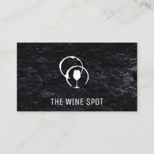 Wine Stain and Glass Chic Black Texture Business Card
