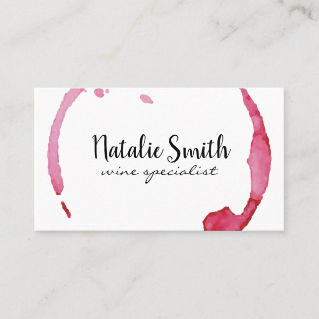 Wine Stain (black / white) Business Card (Front)