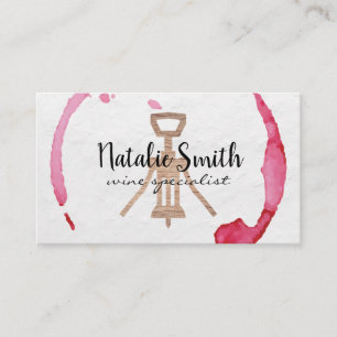 Wine Stain (black / white)   Cork Wine Opener Business Card