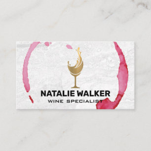 Wine Stain Gold Splash Glass Business Card
