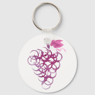 Wine Stain Grapes Key Ring