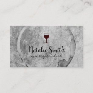Wine Stain Grunge Wine Glass Sommelier Business Card