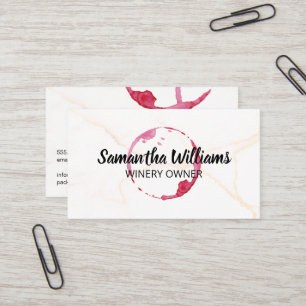 Wine Stain   Marble Background Business Card