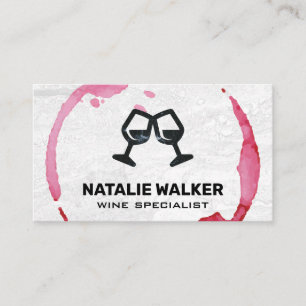 Wine Stain   Marble Cheers Glasses Business Card