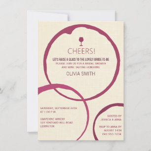 Wine Stain Rings Bridal Shower Invitations