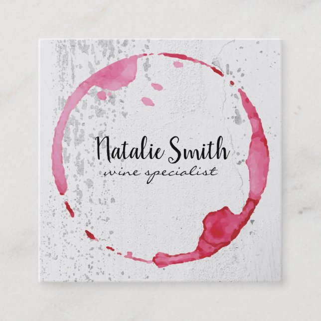 Wine Stain | Texture | Winery Square Business Card (Front)
