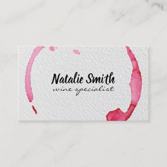 Wine Stain Water Colour Paper Print Business Card (Front)