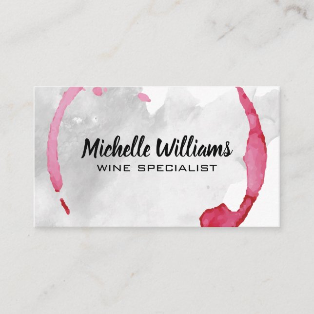 Wine Stain | Watercolor Business Card (Front)