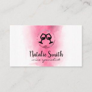 Wine Stain   Watercolor   Cheers Business Card