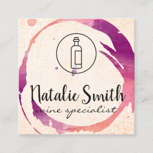 Wine Stain (wine bottle) Square Business Card